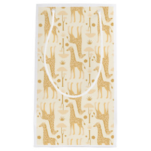 Giraffes in the Savannah in Yellow Small Gift Bag