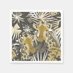 Giraffes in the tropical forest. napkin
