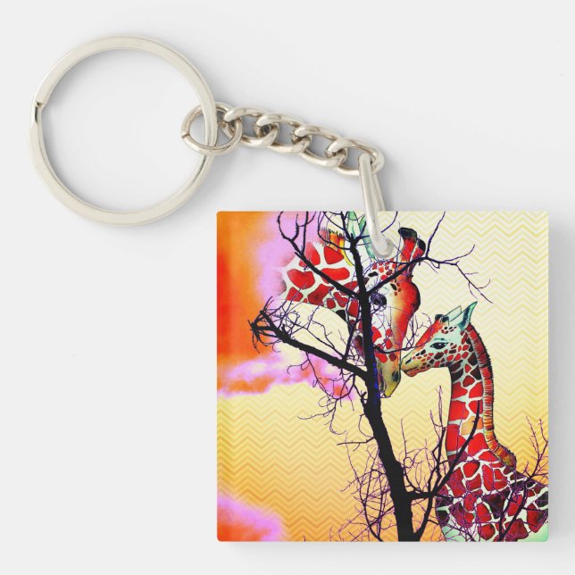 Giraffes Key Ring (Front)