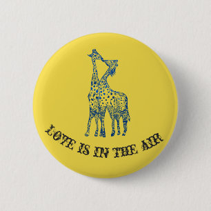 Giraffes Kiss 6 Cm Round Badge