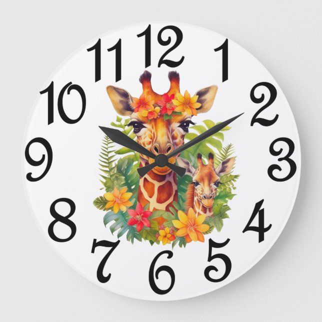 Giraffes  large clock (Front)