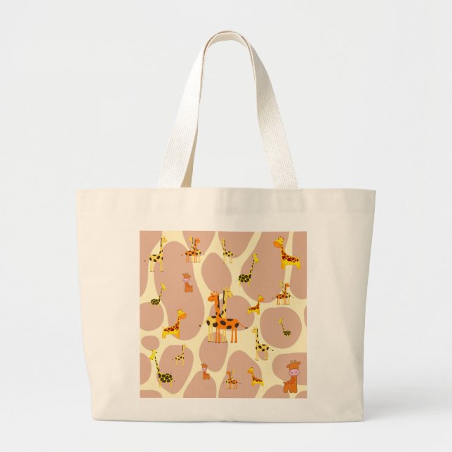 Giraffes Large Tote Bag (Front)