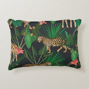 Giraffes, leopards, vintage animal pattern. decorative cushion