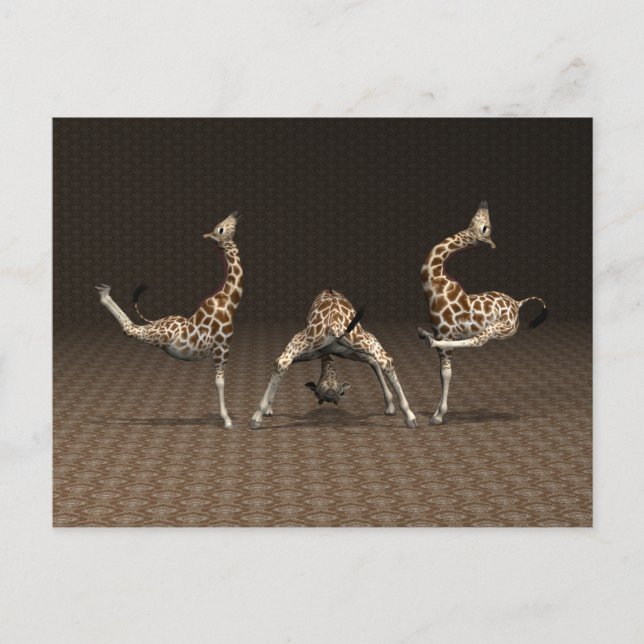 Giraffes Love Ballet Holiday Postcard (Front)