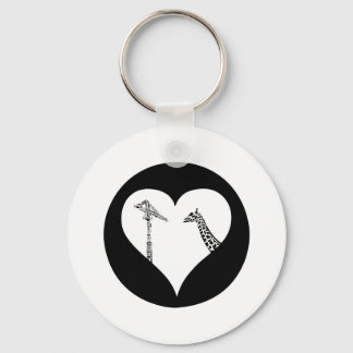 Giraffes Love Cranes Key Ring