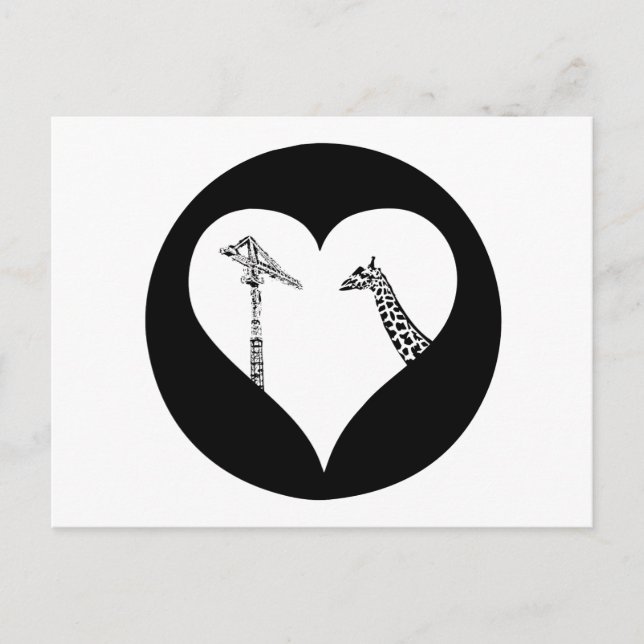 Giraffes Love Cranes Postcard (Front)