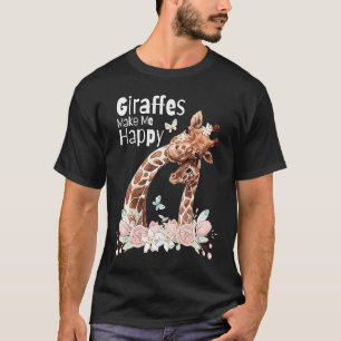 GIRAFFES MAKE ME HAPPY Giraffe  Cute Mom Baby Gira T-Shirt