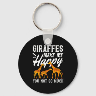 Giraffes make me happy you not so much funny key ring