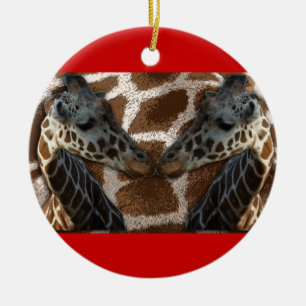 GIRAFFES NOSE TO NOSE ORNAMENT CHRISTMAS