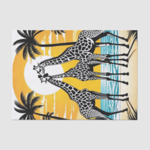 Giraffes on the Beach  Tissue Paper