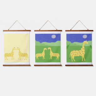giraffes painting art hanging tapestry