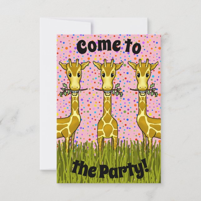 Giraffes Party Invitation (Front)