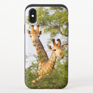 Giraffes Peeking Above Vegetation iPhone X Slider Case