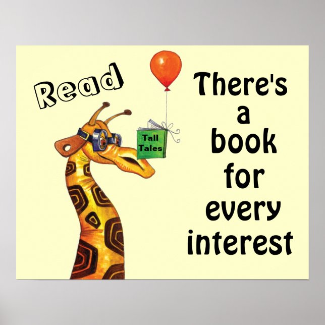 Giraffes Read Tall Tales Literacy Poster (Front)