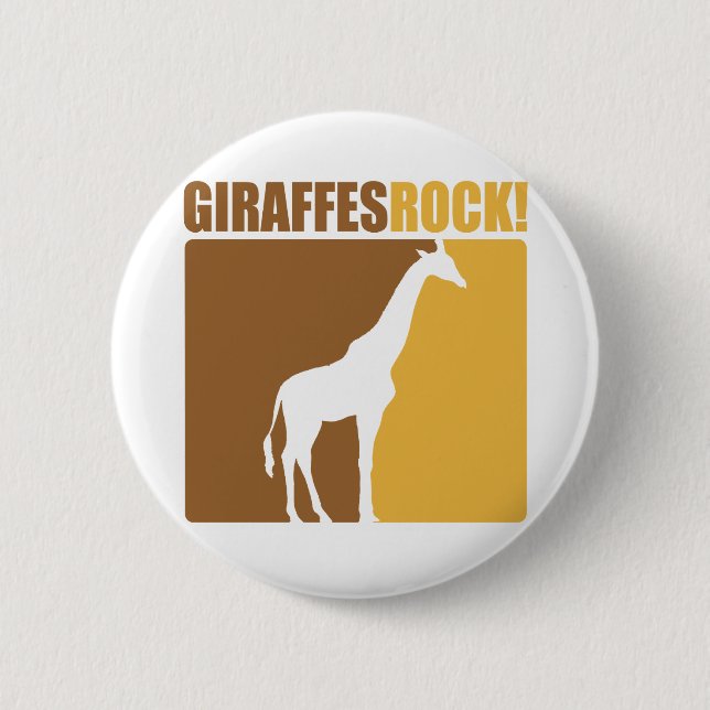 Giraffes Rock! #2 6 Cm Round Badge (Front)
