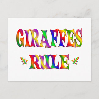 GIRAFFES RULE POSTCARD