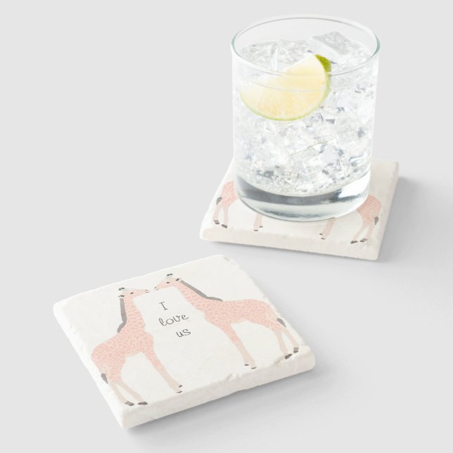 Giraffes Trinket Box Stone Coaster (Side)