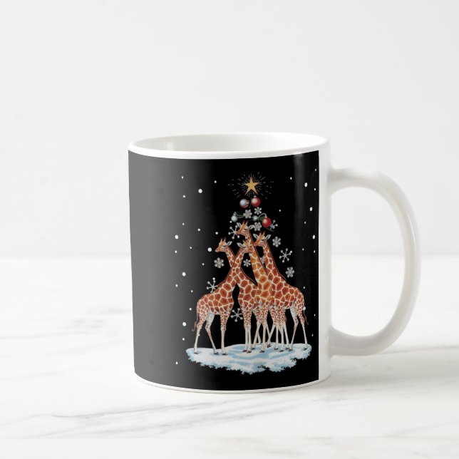 Giraffes Xmas Tree Giraffe Christmas Tree Merry Ch Coffee Mug (Right)