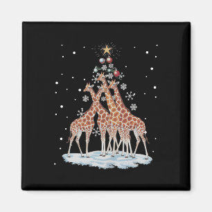 Giraffes Xmas Tree Giraffe Christmas Tree Merry Ch Magnet