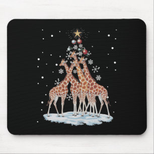 Giraffes Xmas Tree Giraffe Christmas Tree Merry Ch Mouse Mat