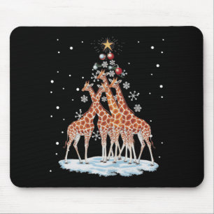 Giraffes Xmas Tree Giraffe Christmas Tree Merry Ch Mouse Mat