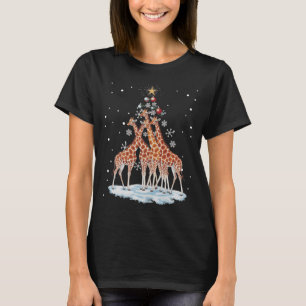 Giraffes Xmas Tree Giraffe Christmas Tree Merry Ch T-Shirt