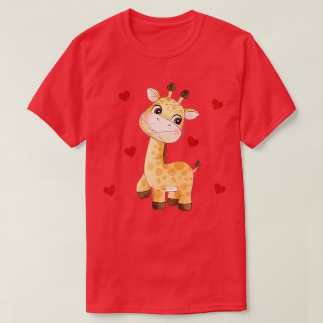 Giraffes Zoo Animal Valentines Day Gift Safari Gir T-Shirt (Design Front)