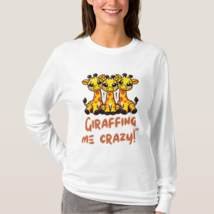 Giraffic Jam Cute Giraffes Cartoon Design T-Shirt