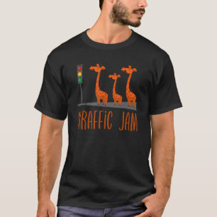 Giraffic Jam Cute Giraffes Traffic Safari Pun T-Shirt