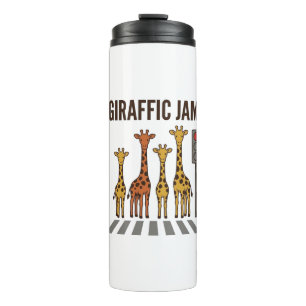 Giraffic Jam Funny Giraffe Crossing Vintage Vector Thermal Tumbler
