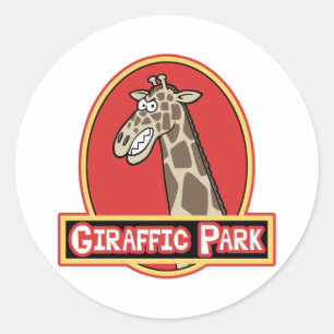 Giraffic Park Classic Round Sticker
