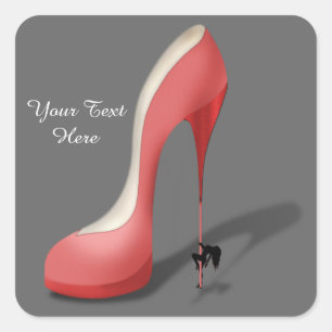 Girant Red Stiletto - Heel Dancer Square Sticker