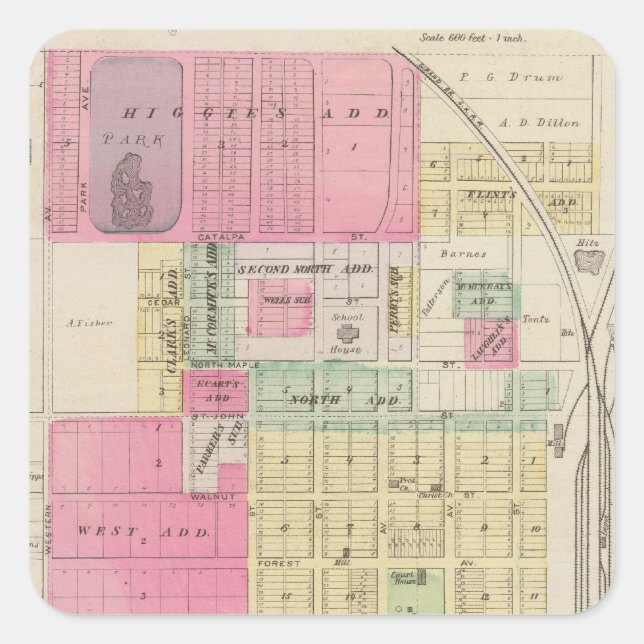 Girard, Crawford County, Kansas Square Sticker (Front)