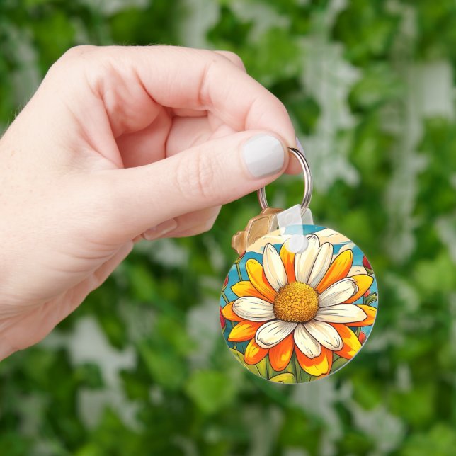  girasol tulipan flores key ring (Hand)