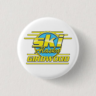 Girdwood Alaska 80s ski logo 3 Cm Round Badge