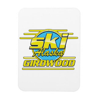 Girdwood Alaska 80s ski logo Magnet
