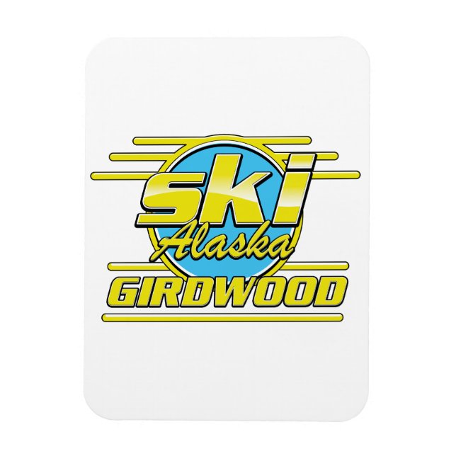 Girdwood Alaska 80s ski logo Magnet (Vertical)