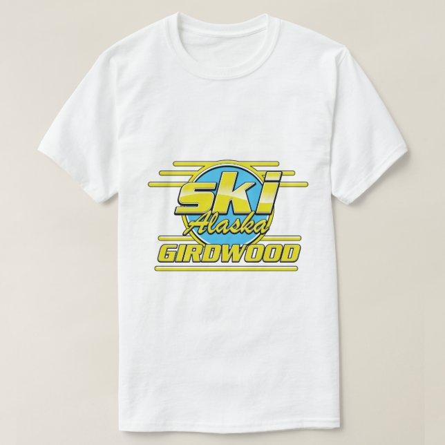 Girdwood Alaska 80s ski logo T-Shirt (Design Front)