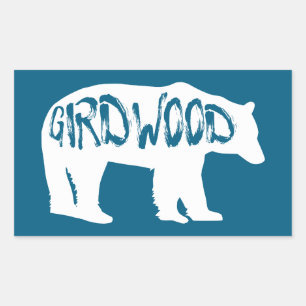 Girdwood Alaska Bear Rectangular Sticker
