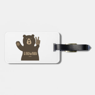 Girdwood Alaska Peace Bear Luggage Tag