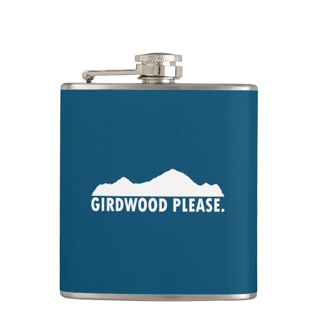 Girdwood Alaska Please Hip Flask (Front)