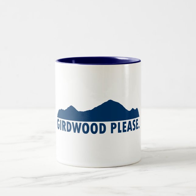 Girdwood Alaska Please Two-Tone Coffee Mug (Center)