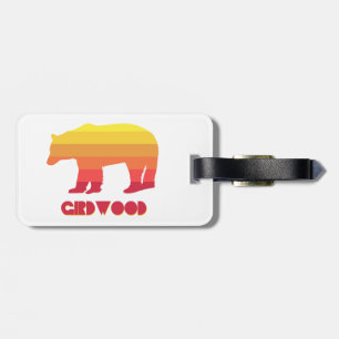 Girdwood Alaska Rainbow Bear Luggage Tag
