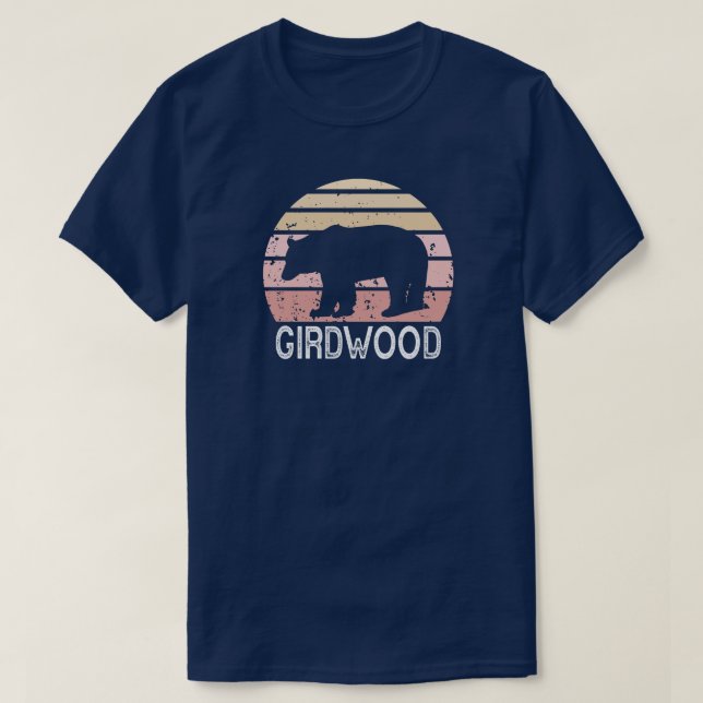 Girdwood Alaska Retro Bear T-Shirt (Design Front)