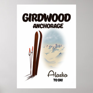 Girdwood anchorage Alaska ski poster