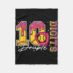 Girl 10 Double Digits 10th Birthday Ice Cream Soft Fleece Blanket