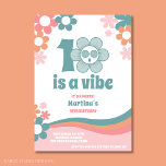 Girl 10th Birthday Party Invitation<br><div class="desc">Unique girls 10th birthday party invitation! With a '10 is a Vibe' design this retro styled birthday invite encapsulates the joyful spirit of a decade lived to the fullest. Each invitation boasts a cool, smiling daisy design, matched perfectly with vibrant retro letters that make an exciting statement. The '10 is...</div>