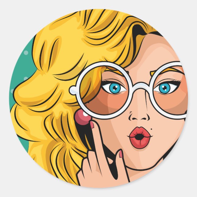 Girl #1 classic round sticker (Front)