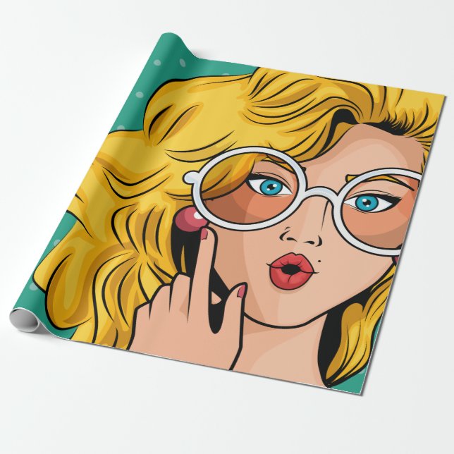 Girl #1 wrapping paper (Unrolled)