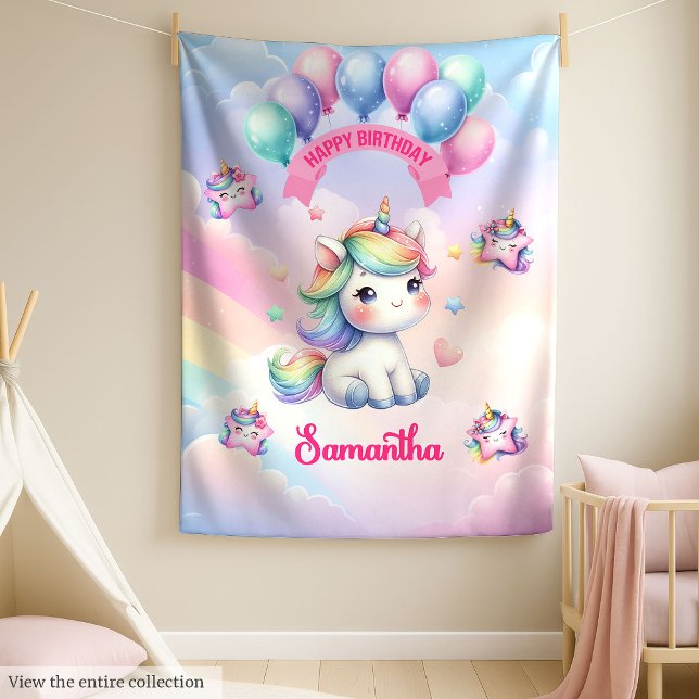 Girl 1st Birthday Blanket Unicorn Pastel Gift (Girl 1st Birthday Blanket Unicorn Pastel Gift)